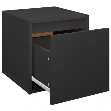 Cutie cu sertar, negru, 40,5x40x40 cm, lemn compozit - Img 6