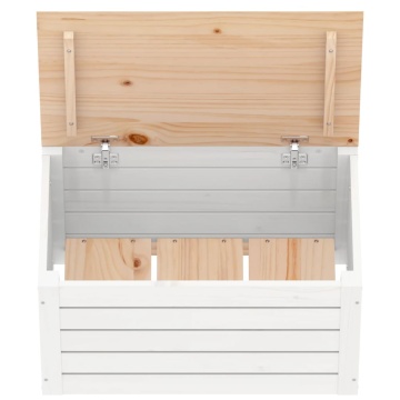 Cutie de depozitare, alb, 59,5x36,5x33 cm, lemn masiv de pin - Img 7