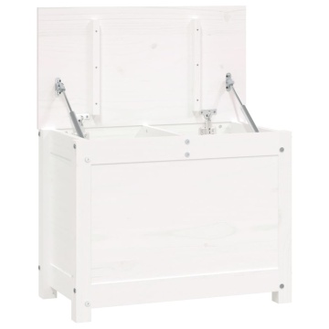 Cutie de depozitare, alb, 60x32x45,5 cm, lemn masiv de pin - Img 2