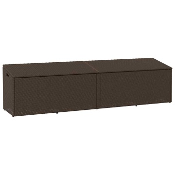 Cutie de depozitare de grădină maro 220x50x58 cm Poly Ratan - Img 1