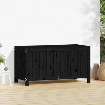 Cutie de depozitare grădină, negru, 121x55x64 cm lemn masiv pin - Img 3