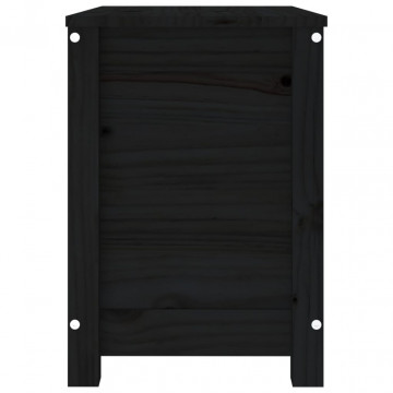 Cutie de depozitare, negru, 60x32x45,5 cm, lemn masiv de pin - Img 5