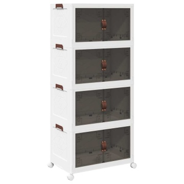 Cutie de depozitare stivuită cu roți 4 niveluri 75L 65x40x145cm - Img 2