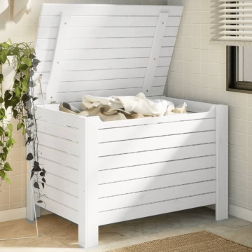 Cutie depozitare capac "RANA", alb, 100x49x54cm, lemn masiv pin - Img 1