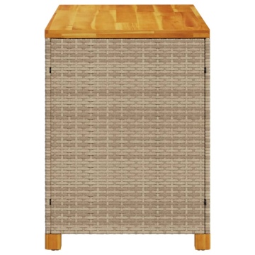 Cutie depozitare grădină bej 110x55x63 cm lemn acacia poliratan - Img 8