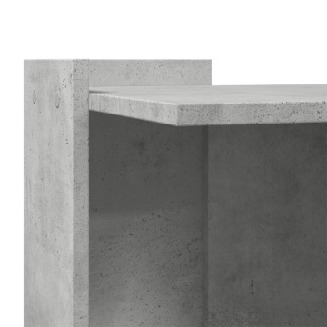 Cutie litieră pisici gri beton 42x42x51 cm lemn prelucrat - Img 6
