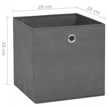 Cutii depozitare, 10 buc., gri, 28x28x28 cm, material nețesut - Img 6