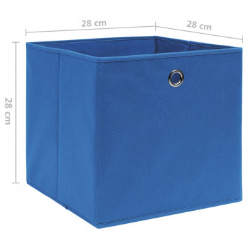 Cutii depozitare, 4 buc., albastru, 28x28x28 cm, textil nețesut - Img 5