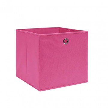 Cutii depozitare, 4 buc., roz, 28x28x28 cm, textil nețesut - Img 2