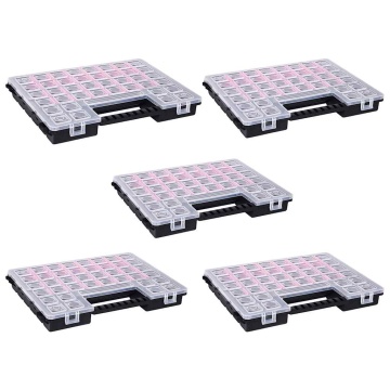 Cutii sortare 5 buc separatoare reglabile 385x283x50 mm plastic - Img 3