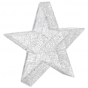 Decor Crăciun stele 3 buc. plasă argintie LED exterior/interior - Img 6