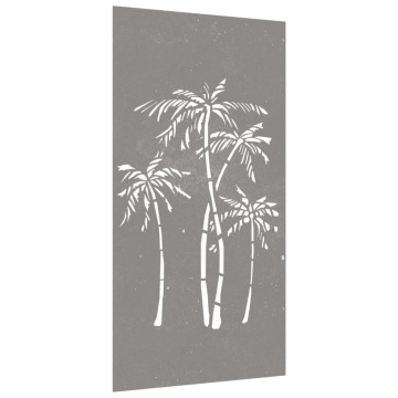 Decor de perete de grădină 105x55 cm design palmier oțel corten - Img 3