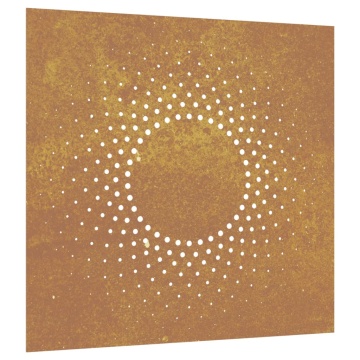 Decor perete de grădină 55x55 cm design soare oțel Corten - Img 2