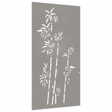 Decorație perete de grădină 105x55 cm design bambus oțel Corten - Img 3