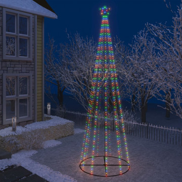 Decorațiune brad Crăciun conic 752 LED-uri colorate 160x500 cm - Img 1