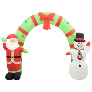 Decorațiune gonflabilă Moș Crăciun și om de zăpadă, LED, 280 cm - Img 2