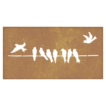 Decorațiune perete grădină 105x55 cm design păsări oțel Corten - Img 8