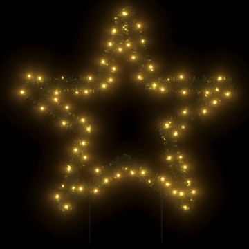 Decorațiune stea cu lumini de Crăciun cu țăruși, 80 LED, 60 cm - Img 3