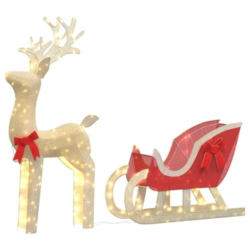 Decoratune de Crăciun Ren și Sanie 100 LED-uri Alb Cald - Img 6