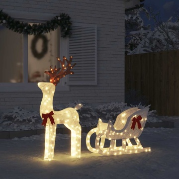 Decoratune de Crăciun Ren și Sanie 100 LED-uri Alb Rece - Img 1