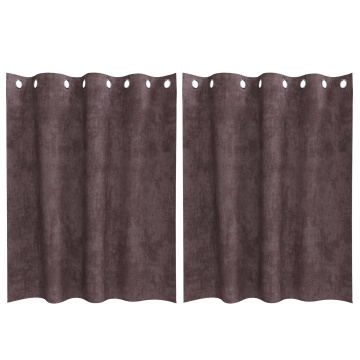 Draperii 2 buc. cu grommet maro 140x140 cm - Img 2