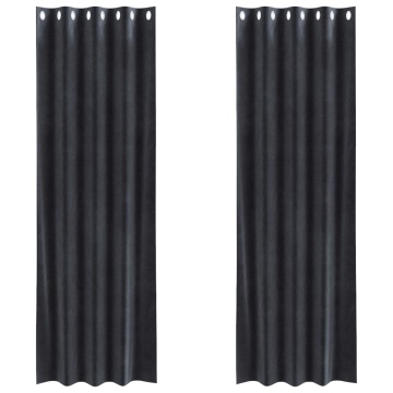 Draperii blackout cu ținte 2 buc Dark Grey Velvet - Img 2