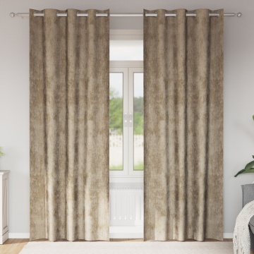 Draperii din catifea 2 buc cu gromete Champagne 245x140 cm - Img 1