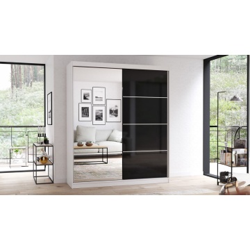 Dressing Ovidiu 31, 183x218x61 cm, culoare alb/negru - Img 1