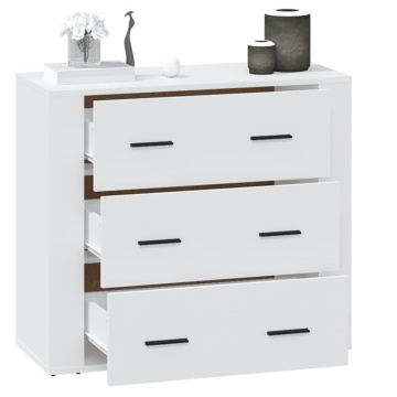 Dulap, alb, 80x33x70 cm, lemn prelucrat - Img 7