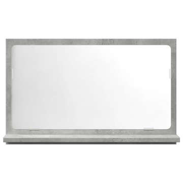 Dulap baie cu oglindă, gri beton, 60x11x37 cm, lemn prelucrat - Img 4