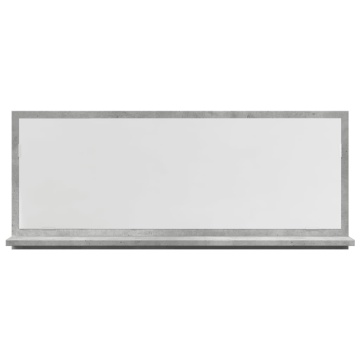 Dulap baie cu oglindă, gri beton, 90x11x37 cm, lemn prelucrat - Img 4