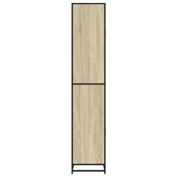 Dulap baie stejar sonoma 35x37,5x188,5 cm lemn prelucrat/metal - Img 5