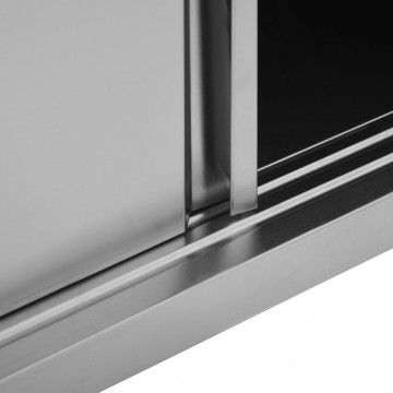 Dulap bucătărie cu uși glisante, 90x40x50 cm, oțel inoxidabil - Img 5