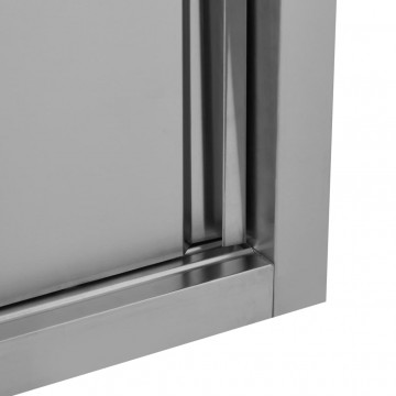 Dulap bucătărie cu uși glisante, 90x40x50 cm, oțel inoxidabil - Img 7