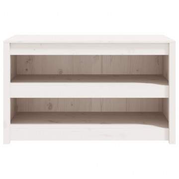Dulap bucătărie de exterior, alb, 106x55x64 cm, lemn masiv pin - Img 4
