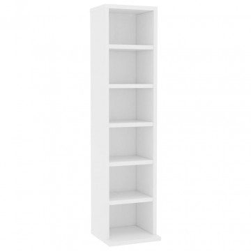 Dulap CD-uri, alb, 21x20x88 cm, lemn compozit - Img 2