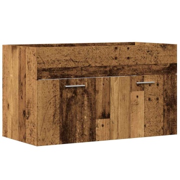Dulap chiuvetă baie, lemn vechi, 80x38,5x46 cm, lemn prelucrat - Img 2
