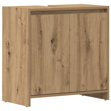 Dulap chiuvetă baie, stejar artizanal 65x33x60cm lemn prelucrat - Img 2