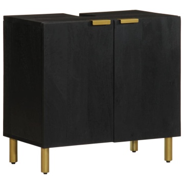 Dulap chiuveta de baie, negru, 62x33x58 cm, lemn prelucrat - Img 1