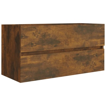Dulap chiuvetă, stejar fumuriu, 90x38,5x45 cm, lemn prelucrat - Img 2