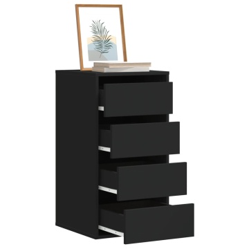 Dulap colț cu sertare negru 40x41x76 cm lemn prelucrat - Img 1