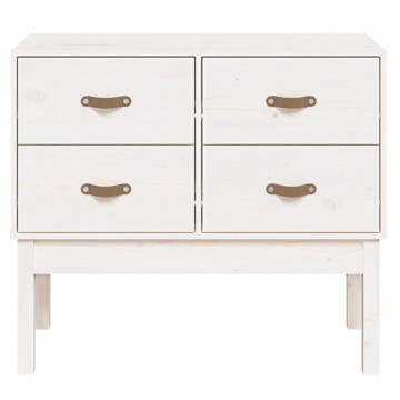 Dulap consolă, Alb, 90x40x78 cm, lemn masiv de pin - Img 3