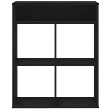 Dulap cu cărți negru 66x31x80 cm lemn prelucrat - Img 4