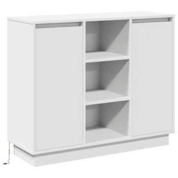 Dulap cu LED Alb 90x32x75 cm Lemn Compus - Img 2