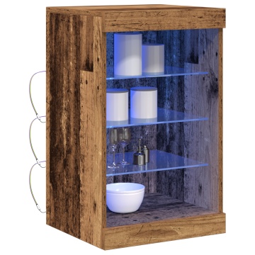 Dulap cu lumini LED, lemn vechi, 41x37x67 cm - Img 3