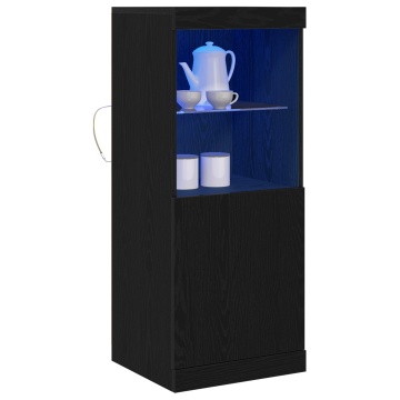 Dulap cu lumini LED Stejar Negru 41x37x100 cm - Img 3