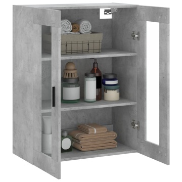 Dulap cu montaj pe perete, gri beton, 69,5x34x90 cm - Img 8
