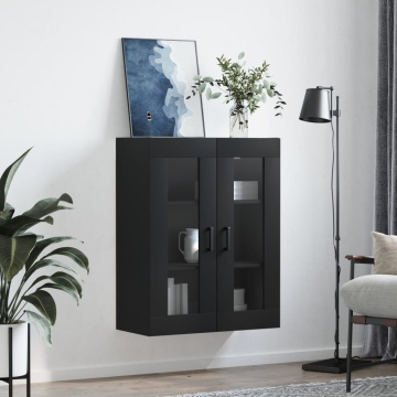 Dulap cu montaj pe perete, negru, 69,5x34x90 cm - Img 3