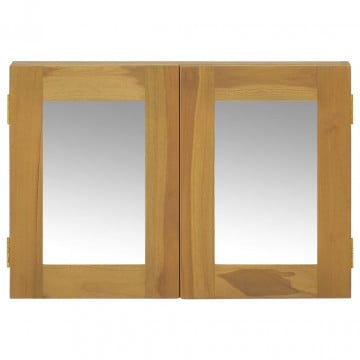 Dulap cu oglindă, 60x10x40 cm, lemn masiv de tec - Img 2