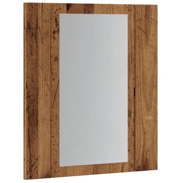 Dulap cu oglindă cu LED de baie, lemn vechi, 40x12x45 cm, lemn - Img 5